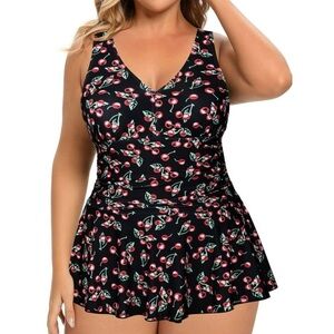 Rivelino plus size swim dress with shorts attached